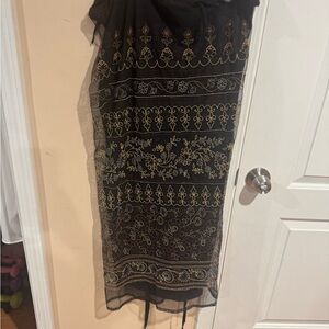 Chic Black Embroidered Skirt